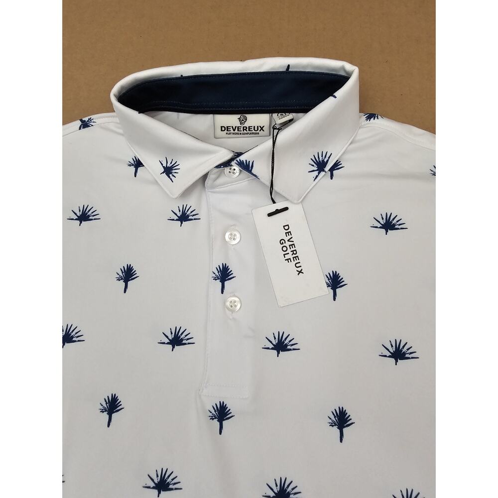 DEVEREUX Golf White Performance Polo Shirt T-Mobile Men’s Small Floral